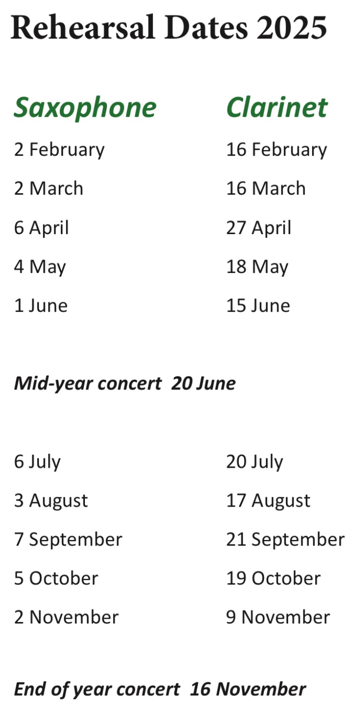 clasax rehearsal dates 2025